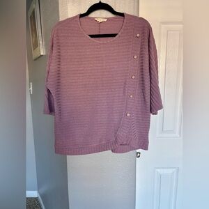 Parallel Skies Women's Purple Sweater with Button Detail Size L